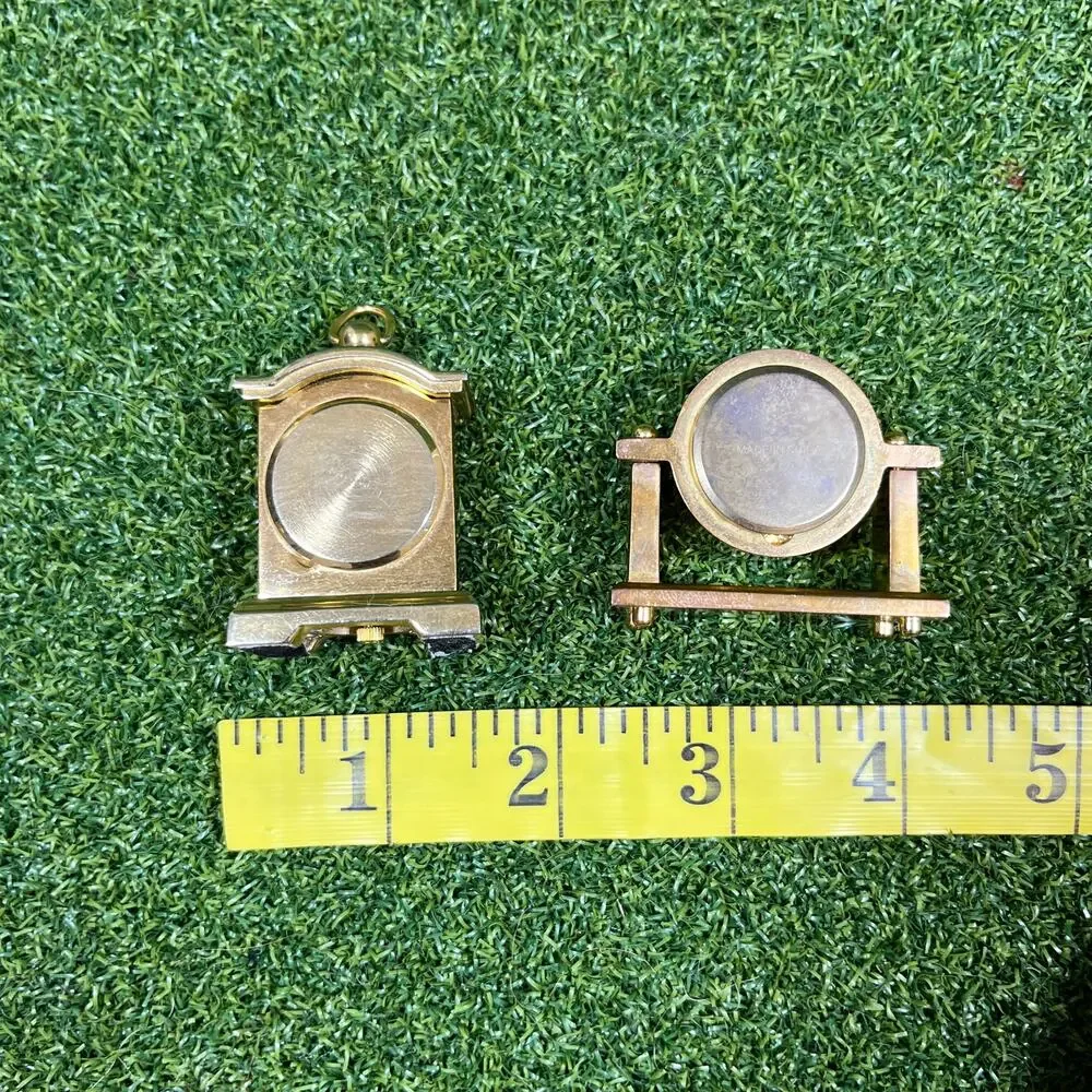 Vintage Lot Brass St. Marin Quartz Miniature Mantel Clocks